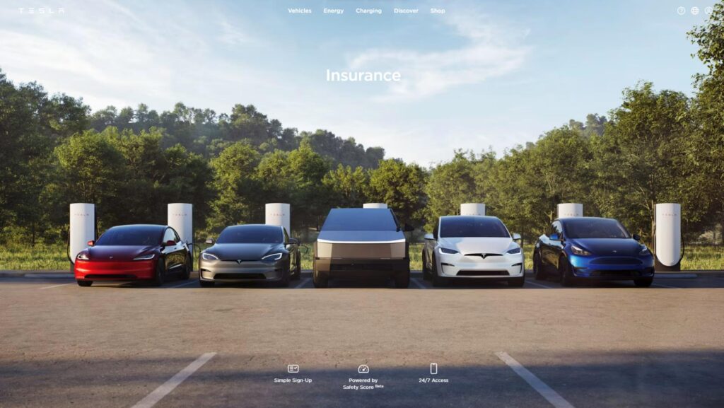 Tesla Insurance // Source : Capture site Tesla US