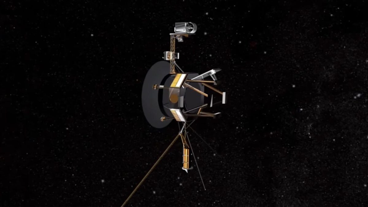 Vue d'artiste d'une sonde Voyager. // Source : Capture YouTube Nasa JPL