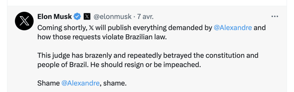 Elon Musk menace de publier des documents confidentiels.