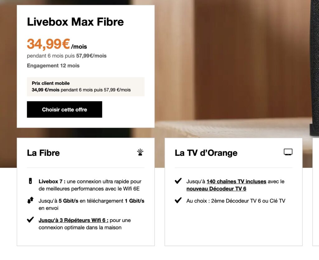 The Livebox Max offer is the only one to offer the TV Decoder 6 for the moment.