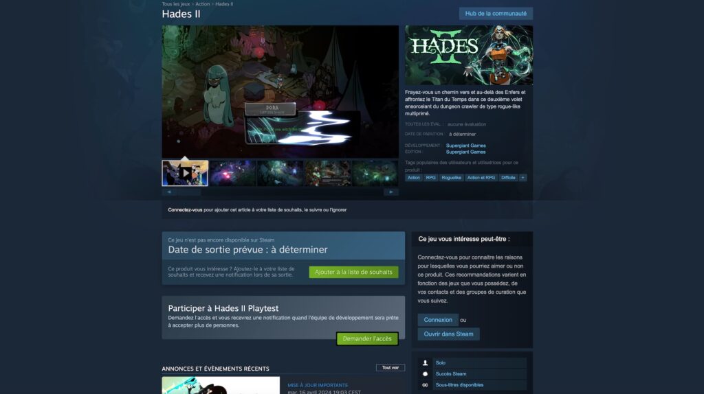 Hades 2 // Source : Capture d'écran Steam