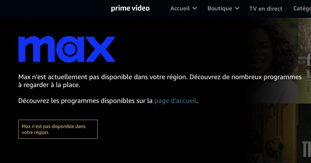 Max dans Prime Video France.