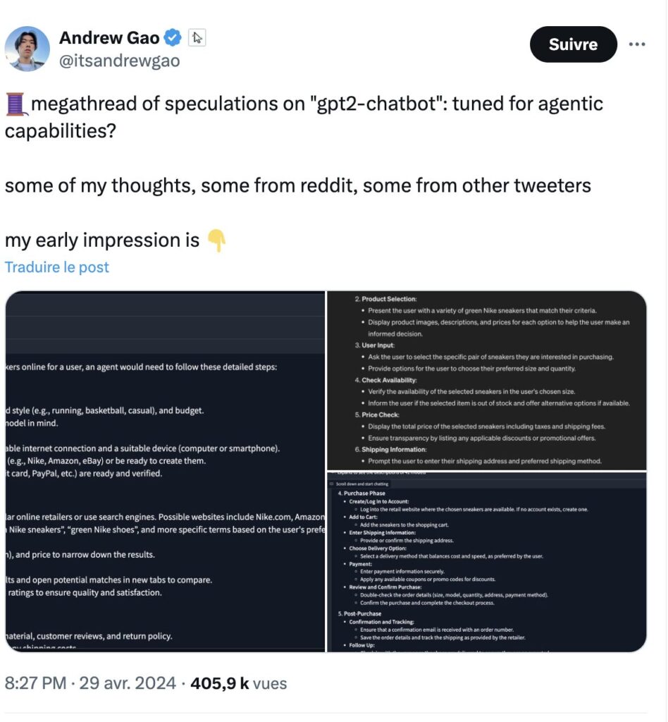 Sur Twitter et Reddit, de nombreux comptes spéculent sur gpt2-chatbot. Le tweet de Sam Altman n'a fait que renforcer les doutes.