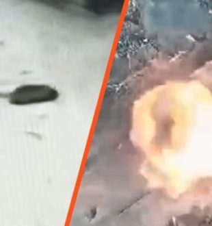 Un drone terrestre ukrainien fait explose un pont. // Source : X / PS01