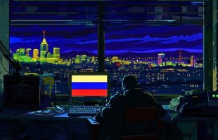Les hackers du Kremlin tiennent des chaînes Telegram ultra-nationalites russes sur lesquelles ils revendiquent des cyberattaques. // Source : Numerama avec Midjourney