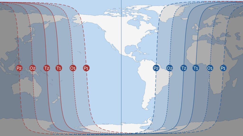 Carte de visibilité de l'éclipse lunaire. // Source : IMCCE