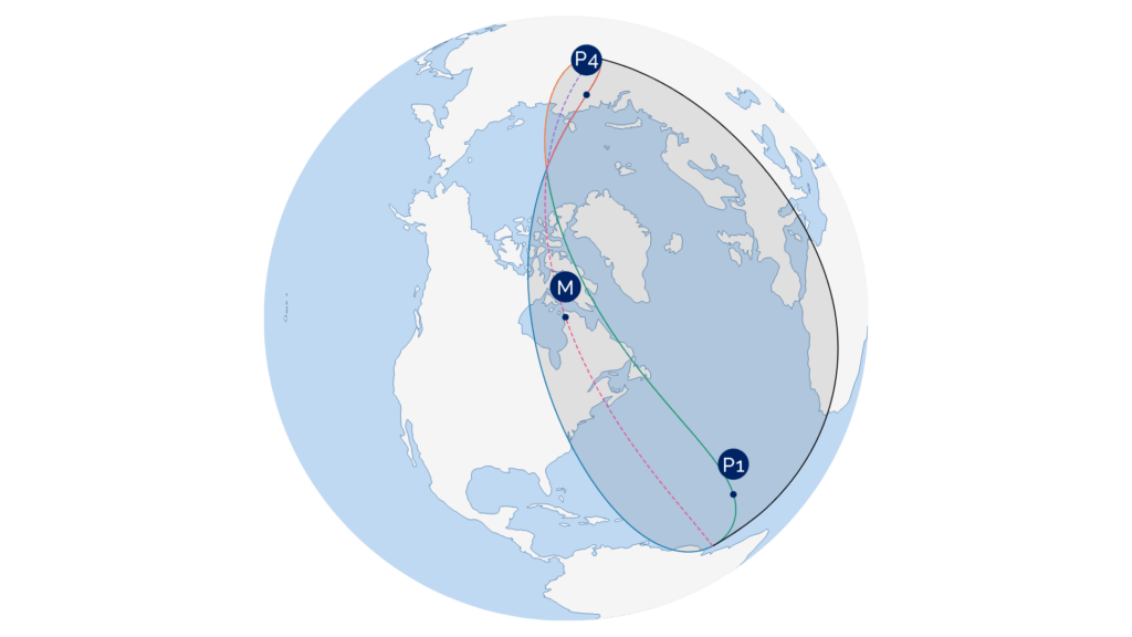 Carte de visibilité de l'éclipse solaire du 29 mars 2025. // Source : IMCCE