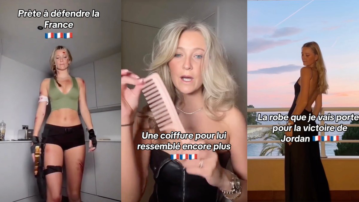 Extrait des TikToks de la fausse "Amandine Le Pen" // Source : Capture TikTok