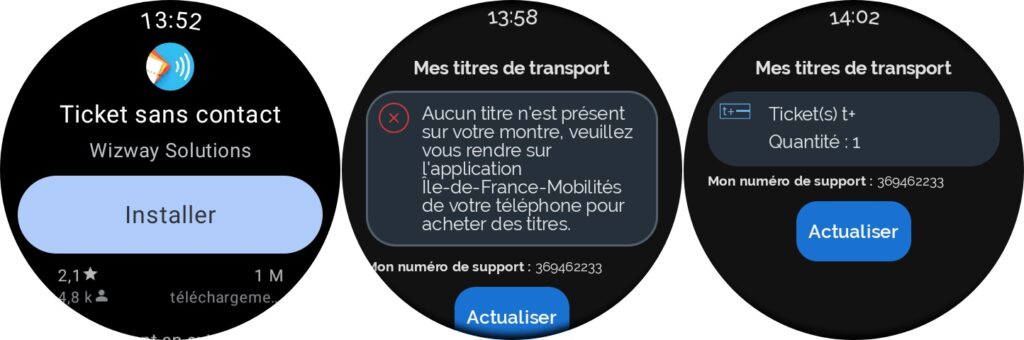 L'application ÎdFM sur Galaxy Watch.