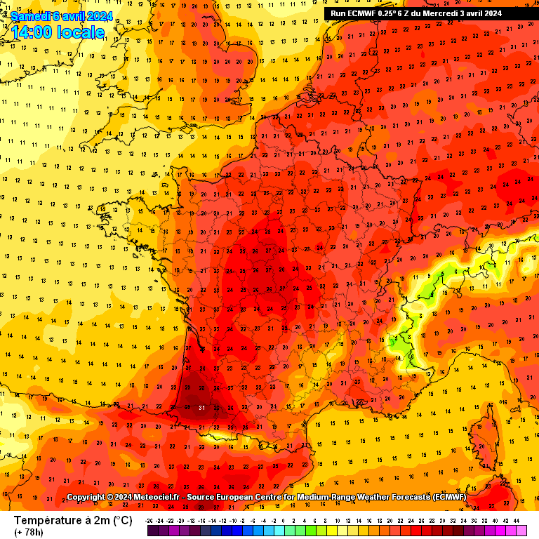 What is the source of the heat wave expected in France on Saturday