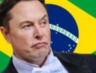 Elon Musk et le drapeau du Brésil. // Source : Numerama