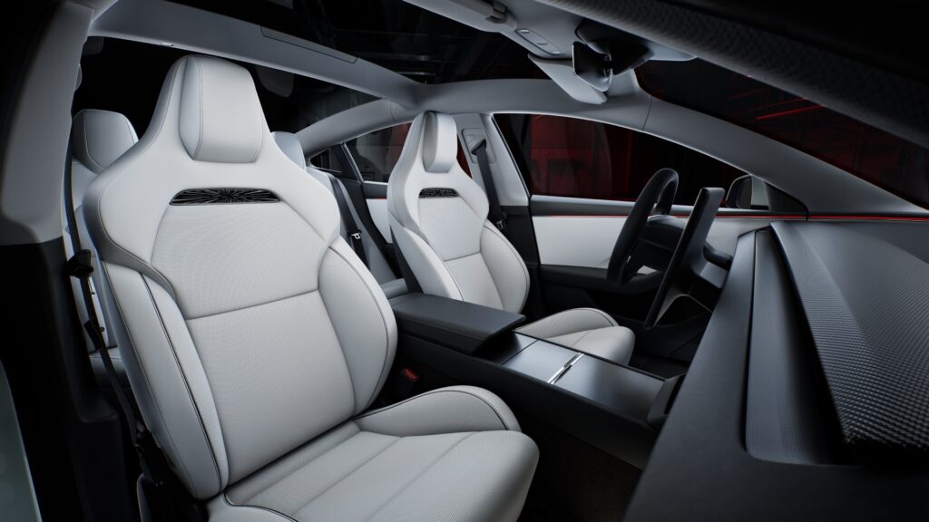 New interior of the Tesla Model 3 Performance // Source: Tesla