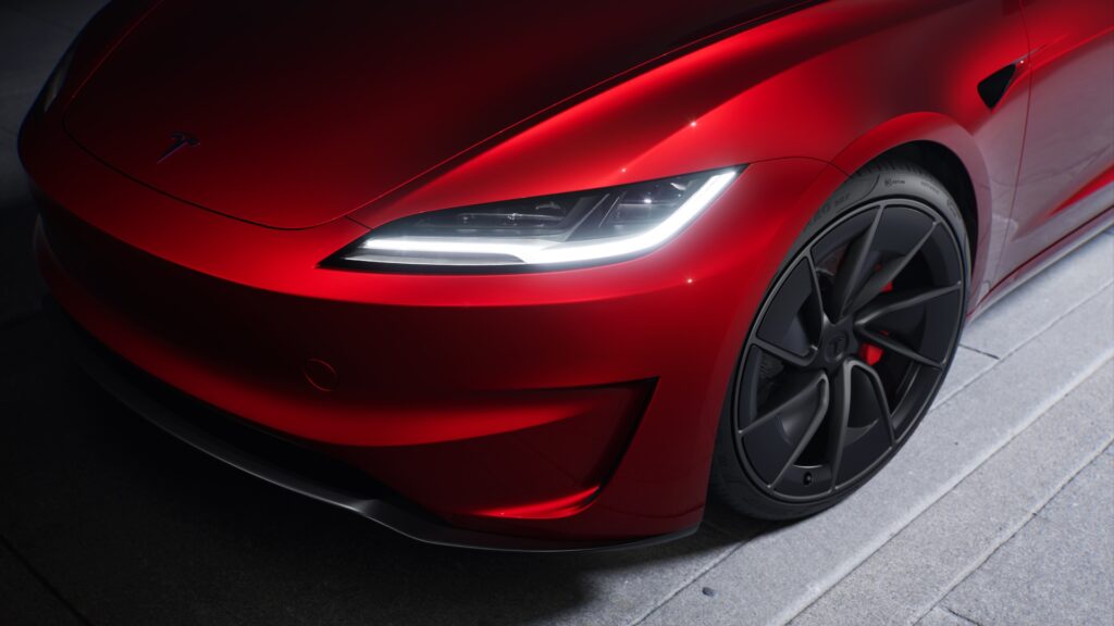 New front bumper and new rims // Source: Tesla