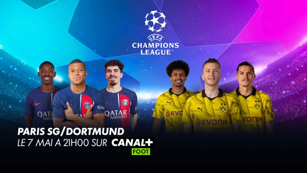 PSG - Dortmund on Canal+ Foot // Source: Canal