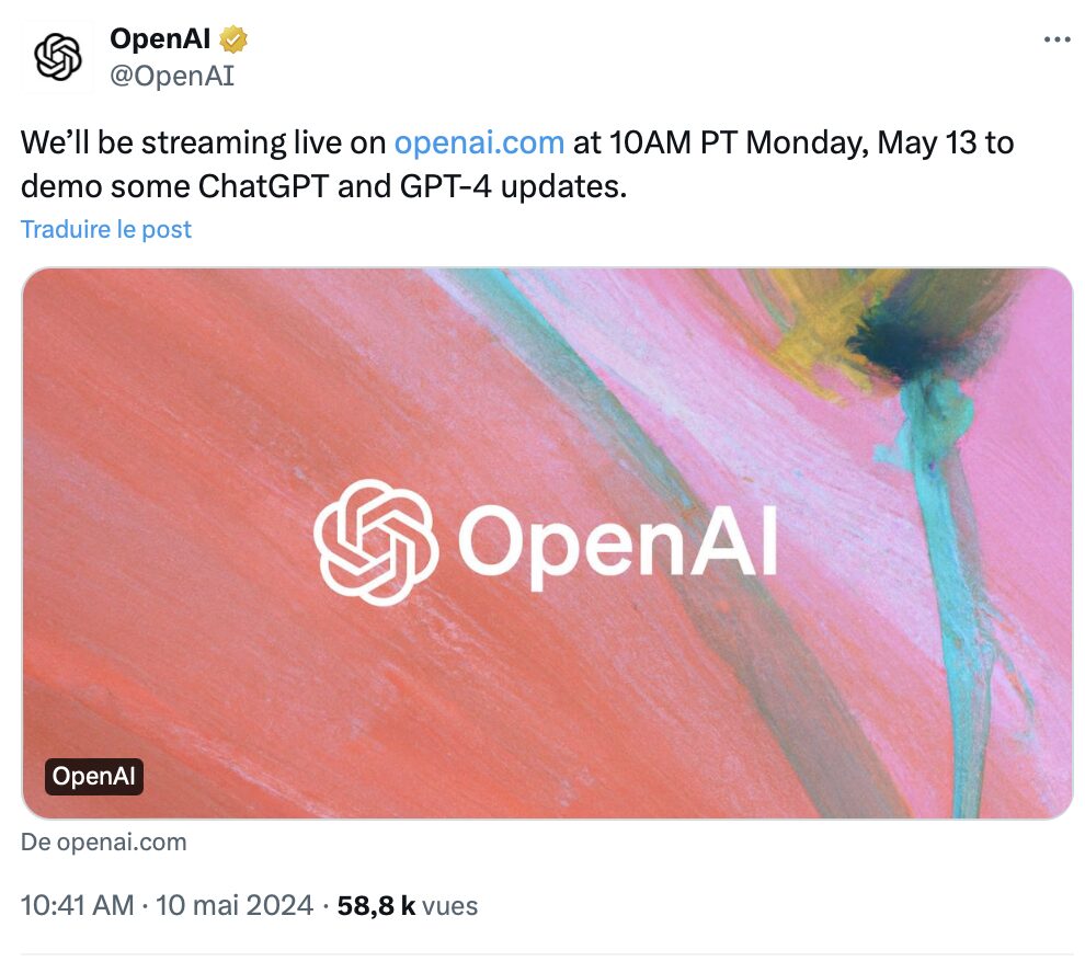Une conférence OpenAI ? C'est très rare.