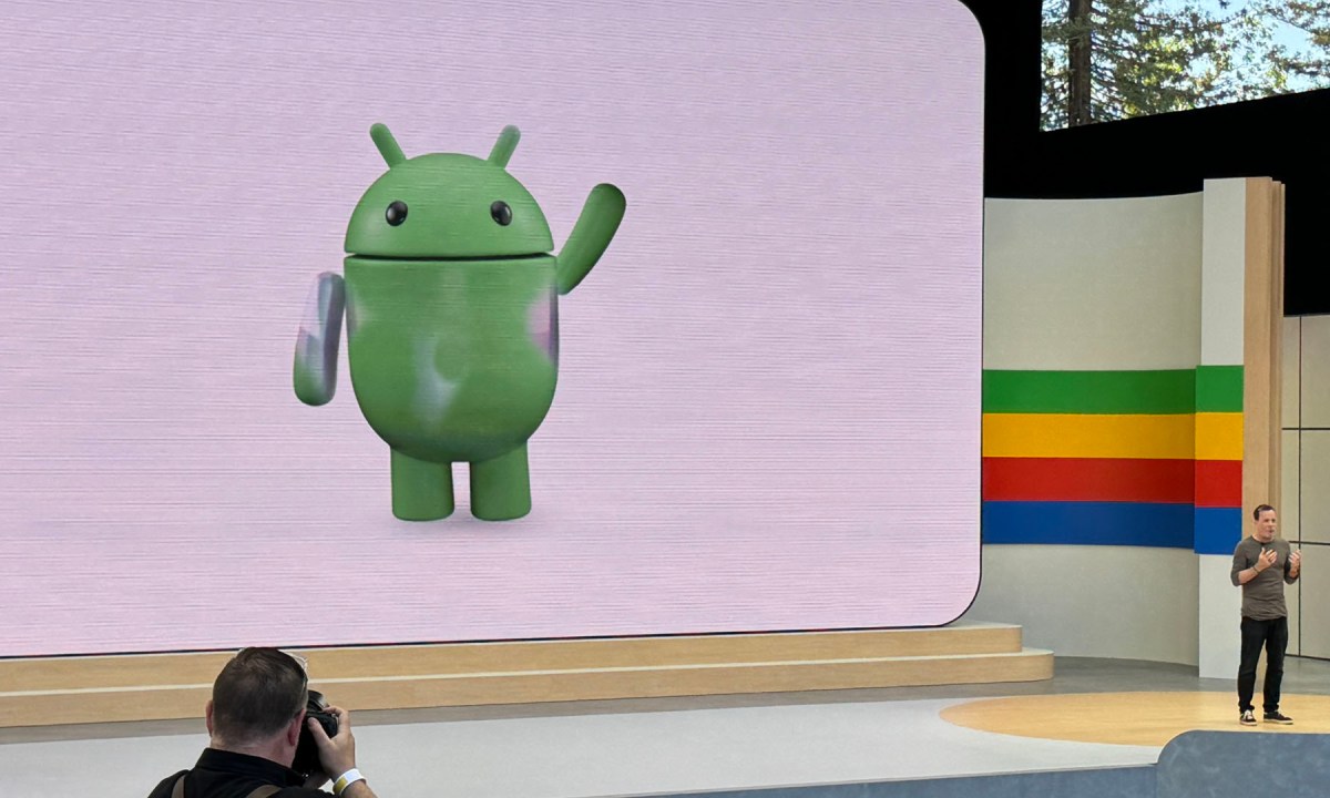 Le logo d’Android pendant la Google I/O 2024. // Source : Numerama