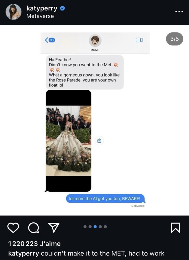 Katy Perry broadcast the text message sent by her mother