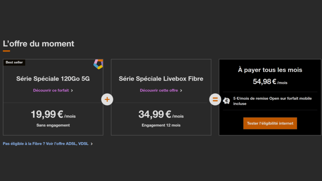 Orange's Open Fiber offer in detail // Source: Orange