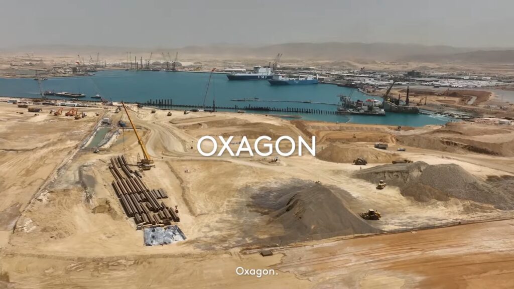 Oxagon in May 2024 // Source: YouTube / Neom 