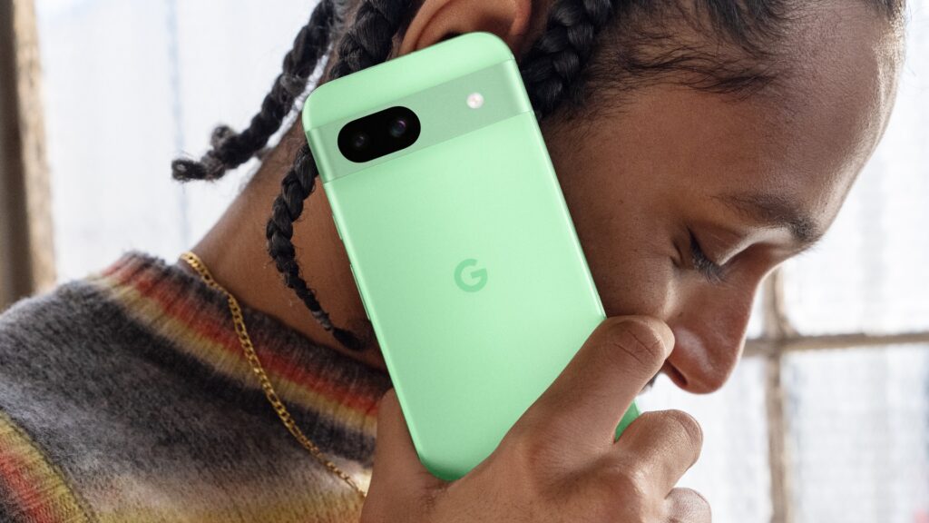 The Google Pixel 8a in green.  // Source: Google