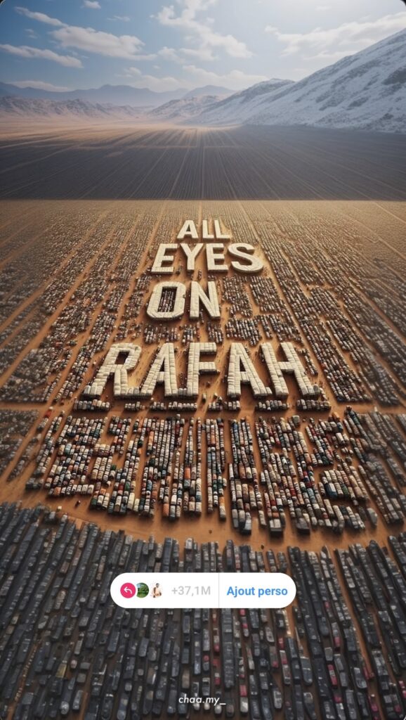 L'histoire « Tous les regards sur Rafah » est devenue virale // Source : capture d'écran Numerama