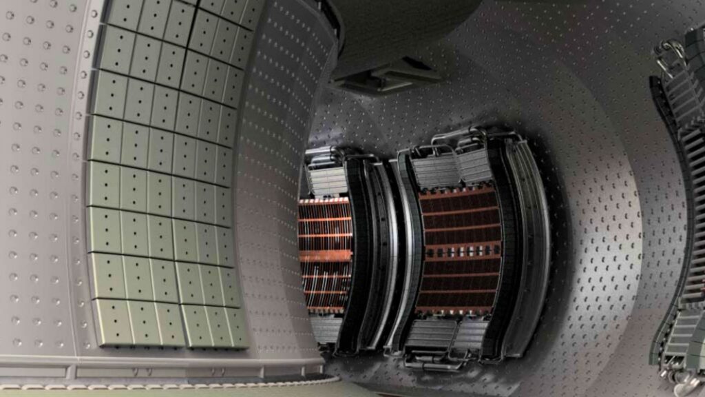 L'intérieur d'un tokamak est une chambre à vide, où la réaction de fusion aura lieu.  // Source : CEA