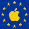 Le logo Apple dans le drapeau de l'Union européenne. // Source : Numerama