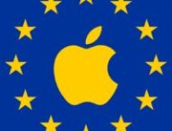 Le logo Apple dans le drapeau de l'Union européenne. // Source : Numerama