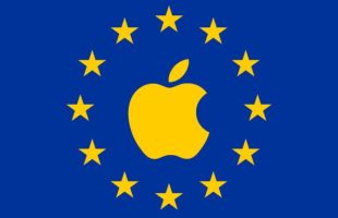 Le logo Apple dans le drapeau de l'Union européenne. // Source : Numerama