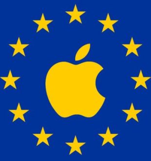 Le logo Apple dans le drapeau de l'Union européenne. // Source : Numerama