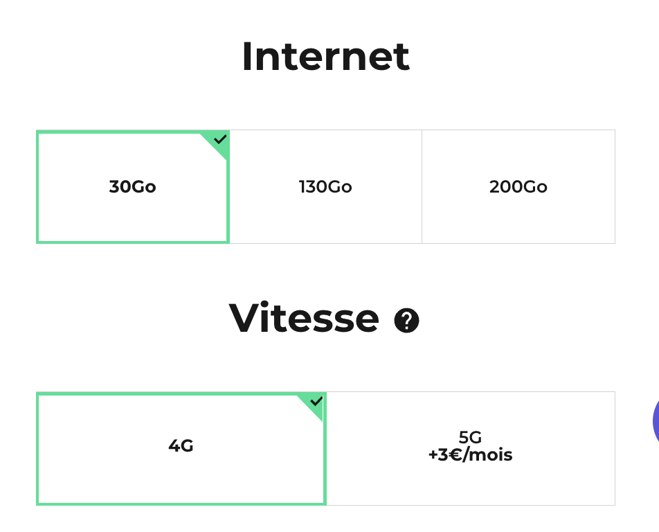 On the cheapest Red offers, 5G is a paid option at 3 euros per month.  // Source: Numerama