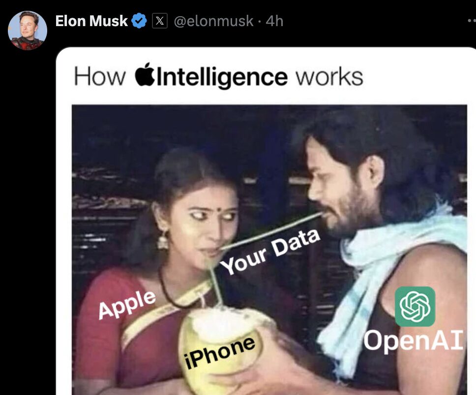 Elon Musk a partagé ce mème sur Twitter. // Source : X