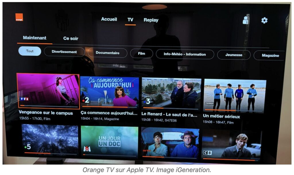 The iGeneration site obtained some photos of the Orange app on Apple TV.
