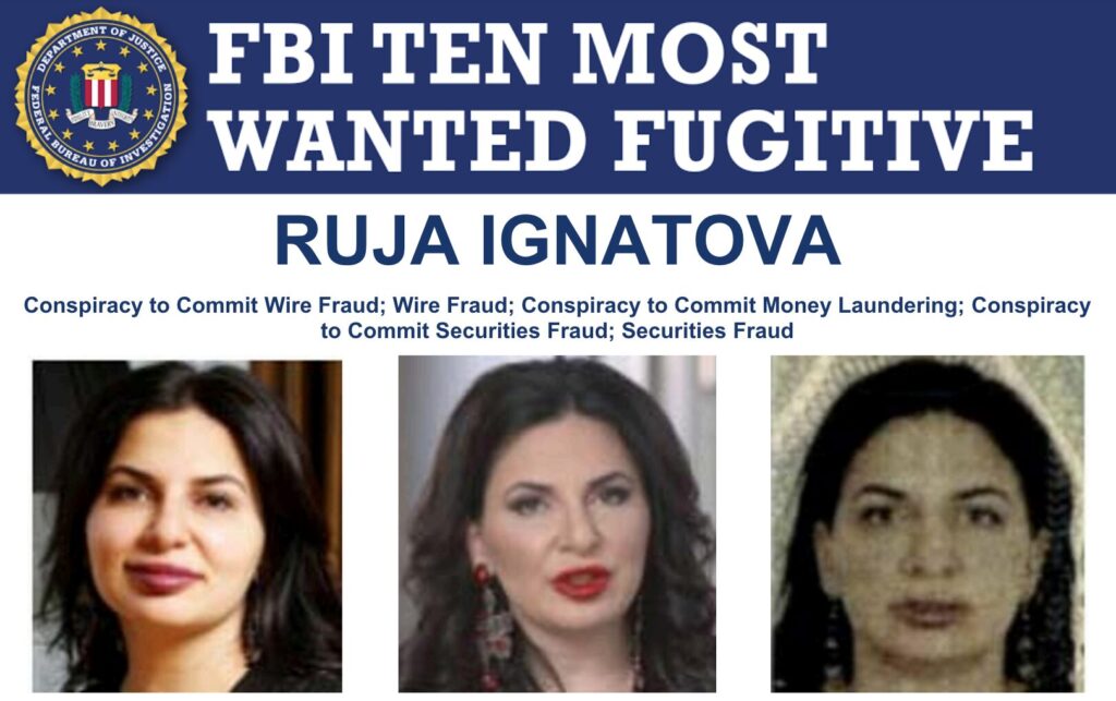L'avis de recherche de Ruja Ignatova sur le site du FBI. // Source : FBI