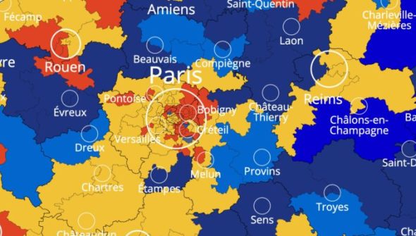 Les élections législatives de 2022 étaient dominées par le camp d'Emmanuel Macron. // Source : Data.gouv