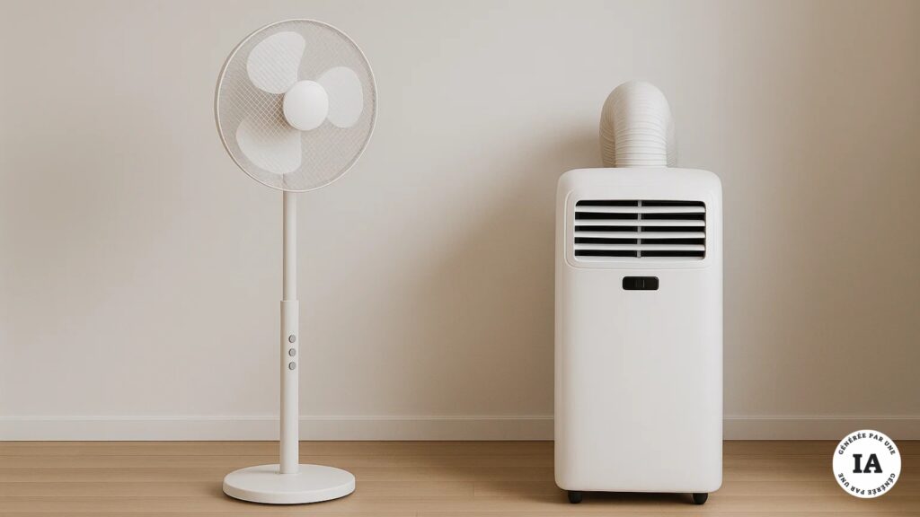 Climatiseur vs ventilateur : quelles sont les différences ? // Source : Générée avec Sora par Numerama