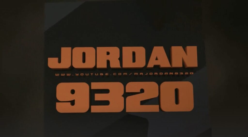 Dans l'intro de ses vidéos, le logo de Jordan9320 apparait massivement // Source : Capture d'écran Numerama