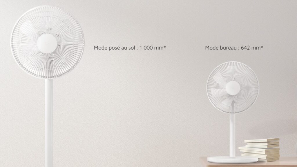 Les diemsniosn du Mi Smart Standing Fan 2 Lite // Source : Xiaomi