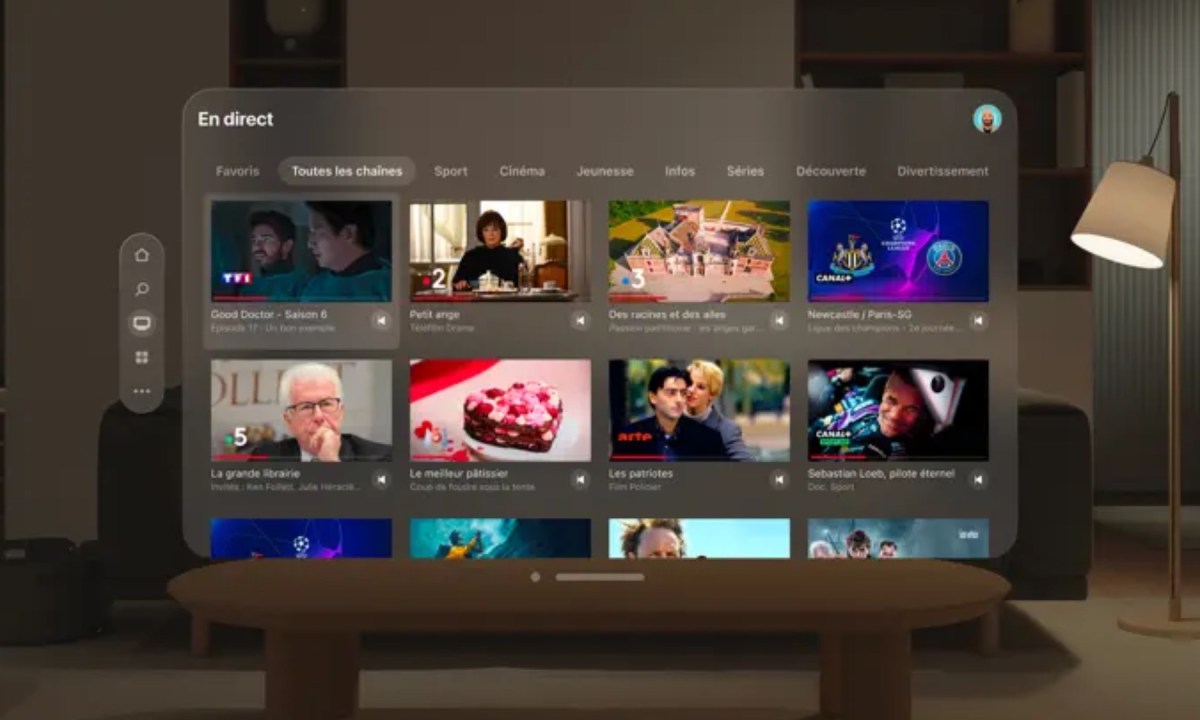myCANAL pour Apple Vision Pro. // Source : Apple