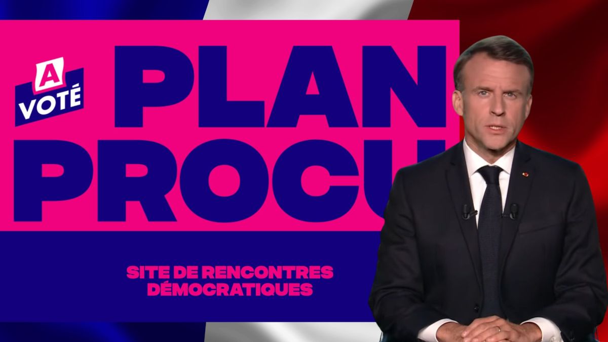 Plan Procu est critiqué pour ses liens avec Emmanuel Macron // Source : Capture d'écran et montage Numerama