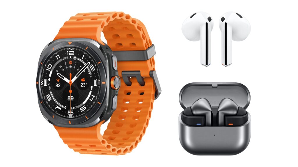 The supposed Galaxy Watch Ultra and new Galaxy Buds.