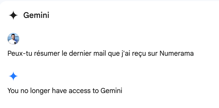 Gmail ne répond pas encore aux questions en français.