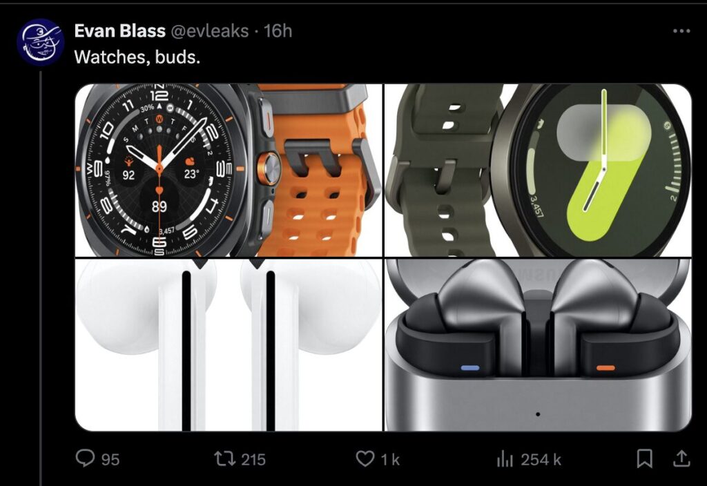 On Twitter, leaker Evan Blass posted images of Samsung's planned products.