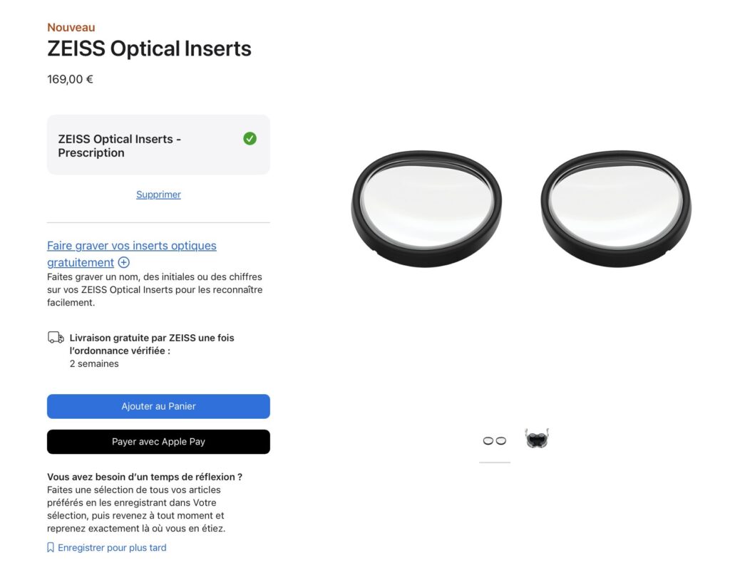 After scanning your face, the Apple Store website allows you to add glasses to your cart.