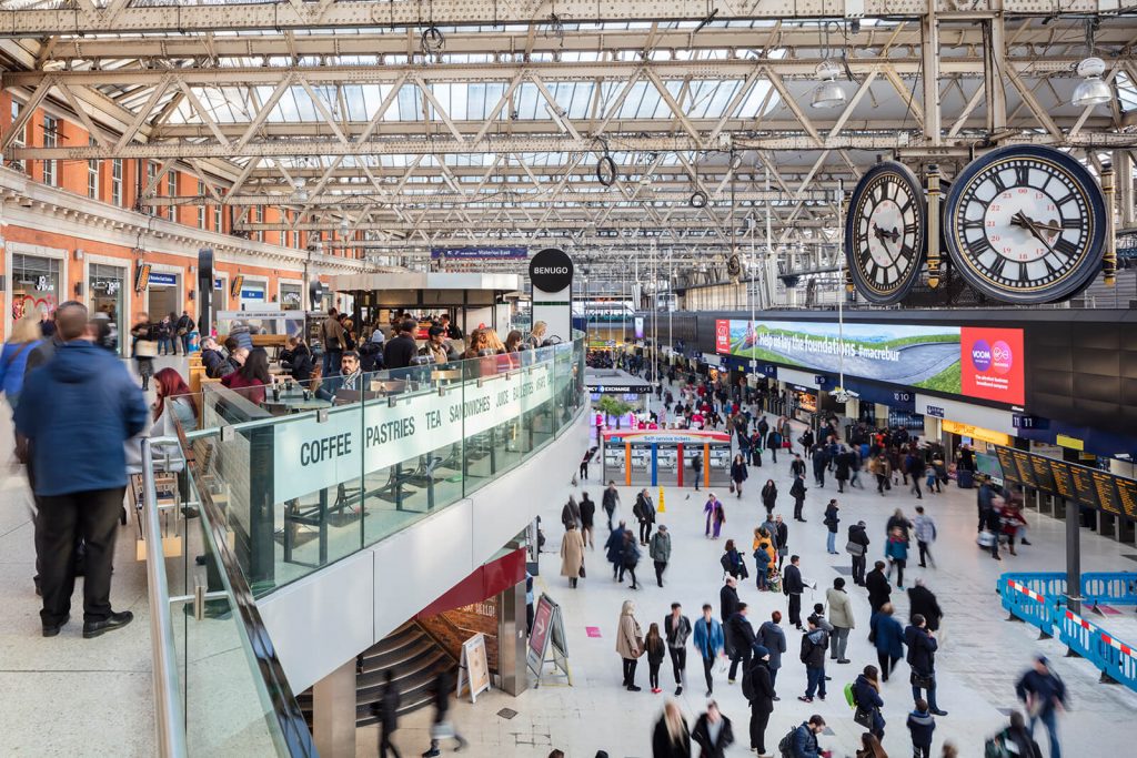 La gare de Waterloo à Londres a déployé les nouvelles caméras intelligentes. // Source : Network Rail