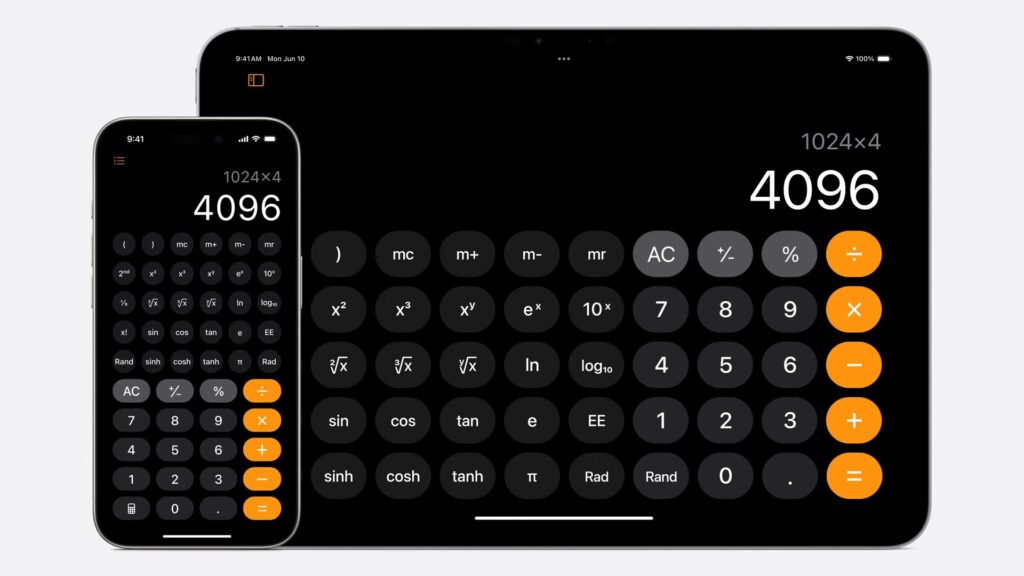 Les nouvelles calculatrices pour iPad // Source : Capture d'écran Numerama