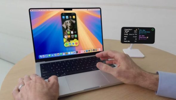 La fonction iPhone Mirroring de macOS Sequoia // Source : Capture d'écran Numerama