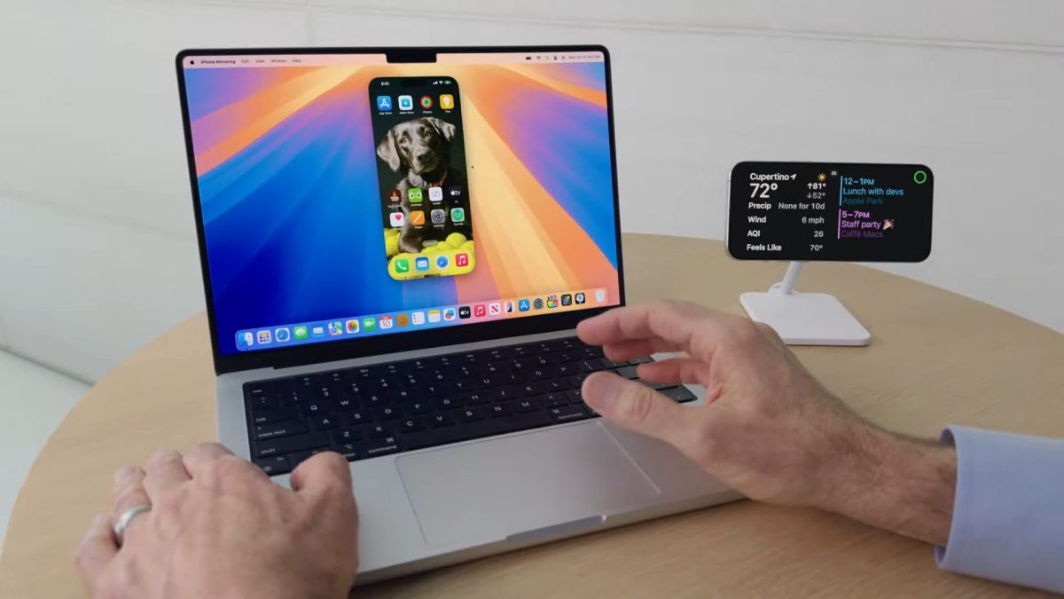 La fonction iPhone Mirroring de macOS Sequoia // Source : Capture d'écran Numerama