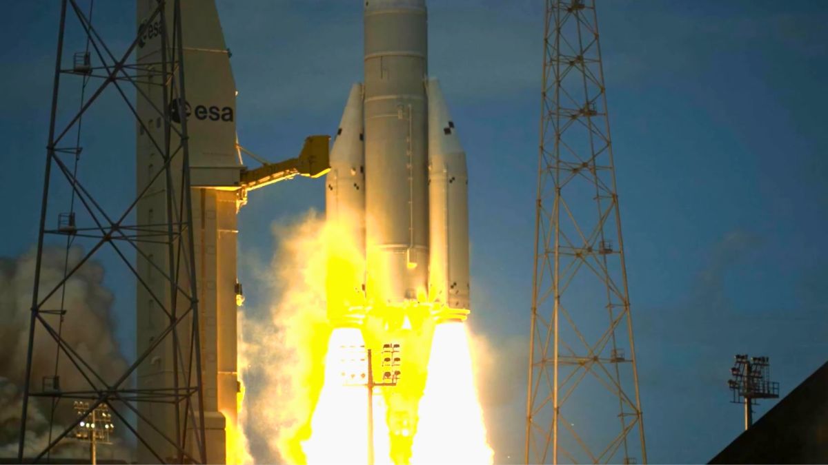 Lancement de la fusée Ariane 6. // Source : Capture d'écran YouTube ESA Extras