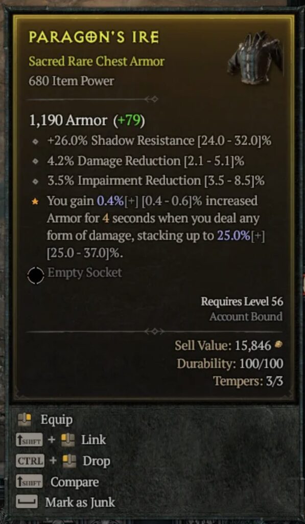 Objet impossible dans Diablo 4 // Source : Reddit